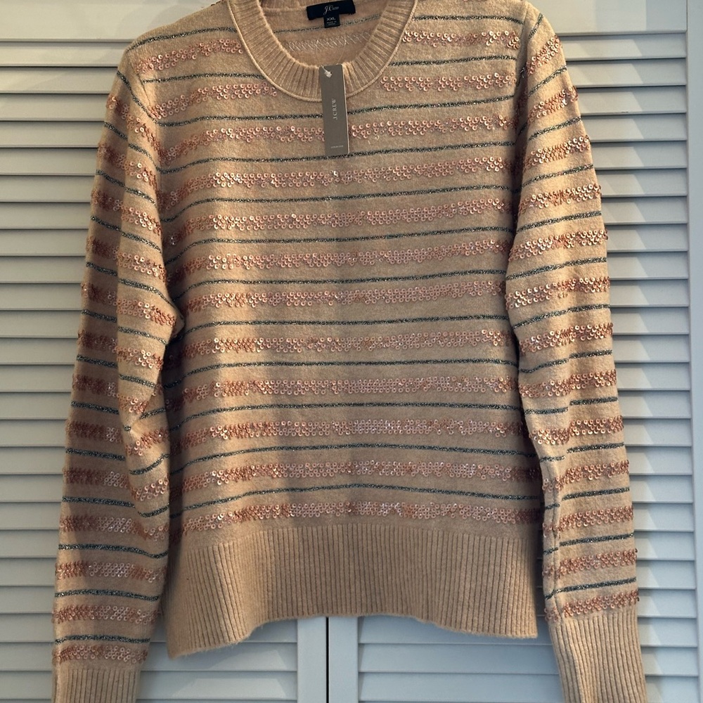 Women’s J. Crew Sequined Striped Sweater